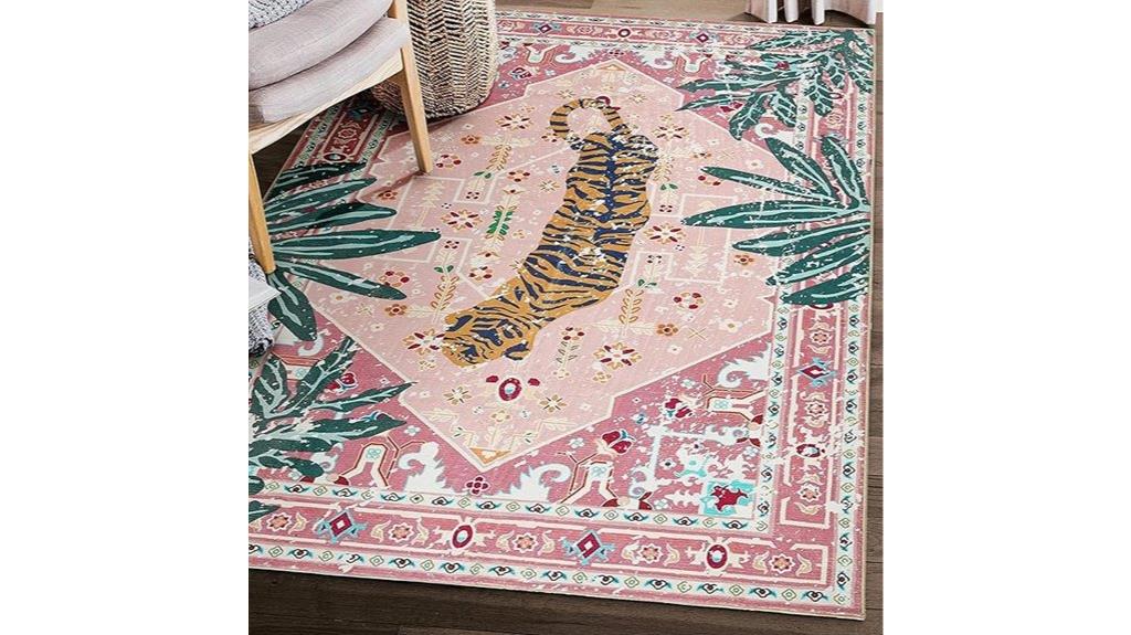 washable boho jungle rug