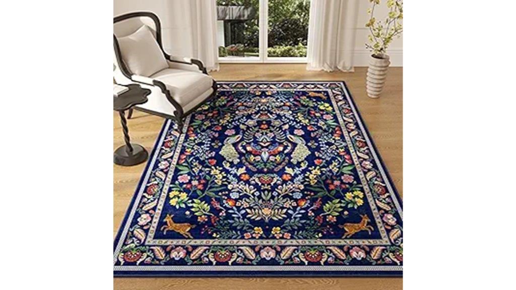 washable floral small rug