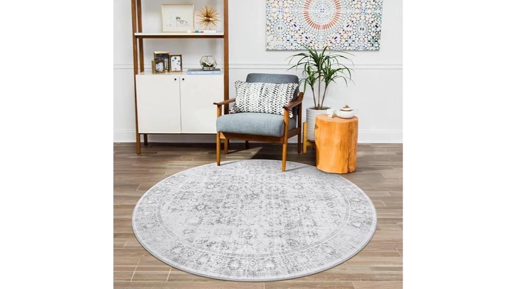 washable round area rug
