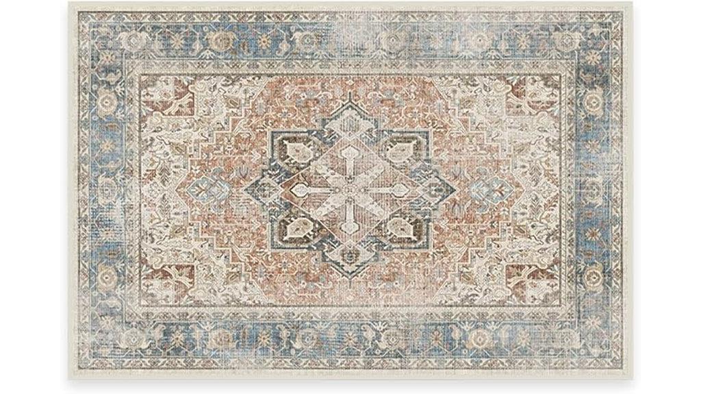 washable vintage coral rug