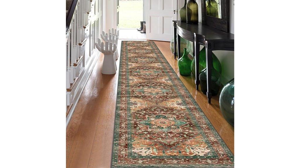 washable vintage hallway rug
