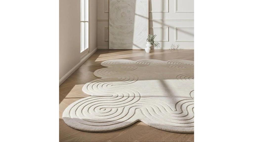 waves wool rug non slip