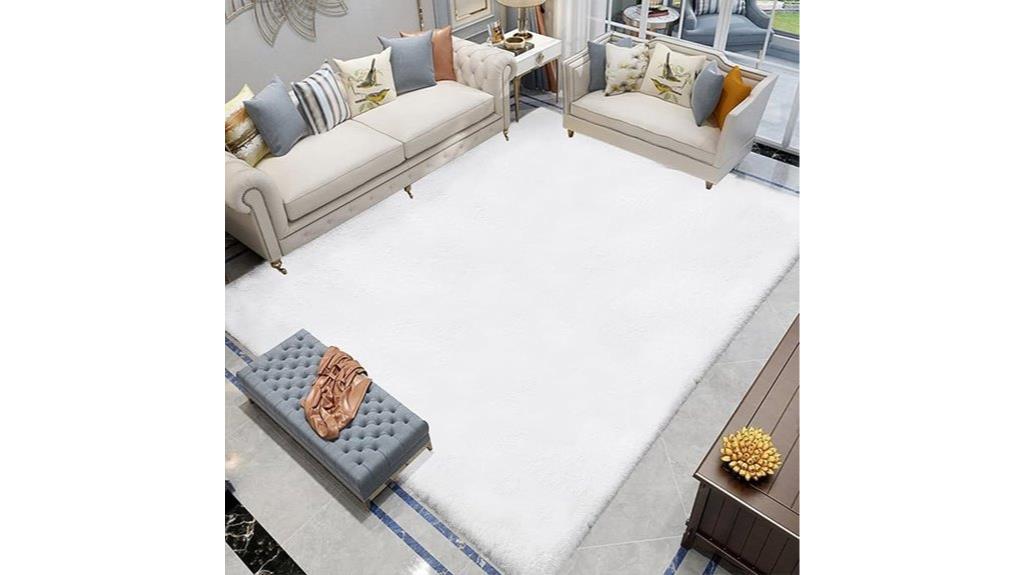 white faux fur rug