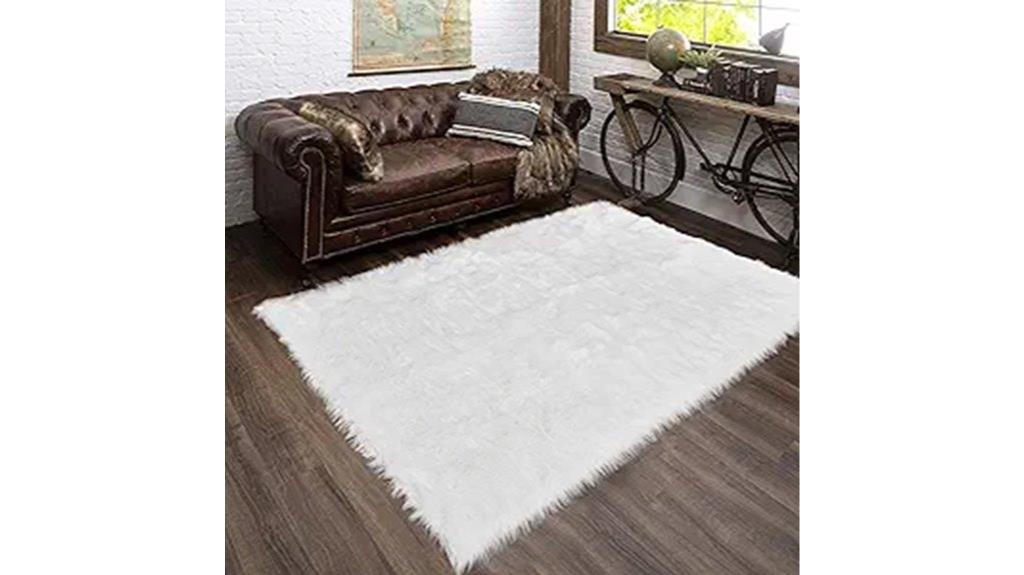 white fur rug 5x6 7