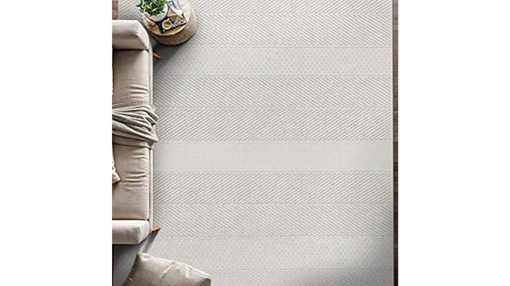 white modern micro loop rug