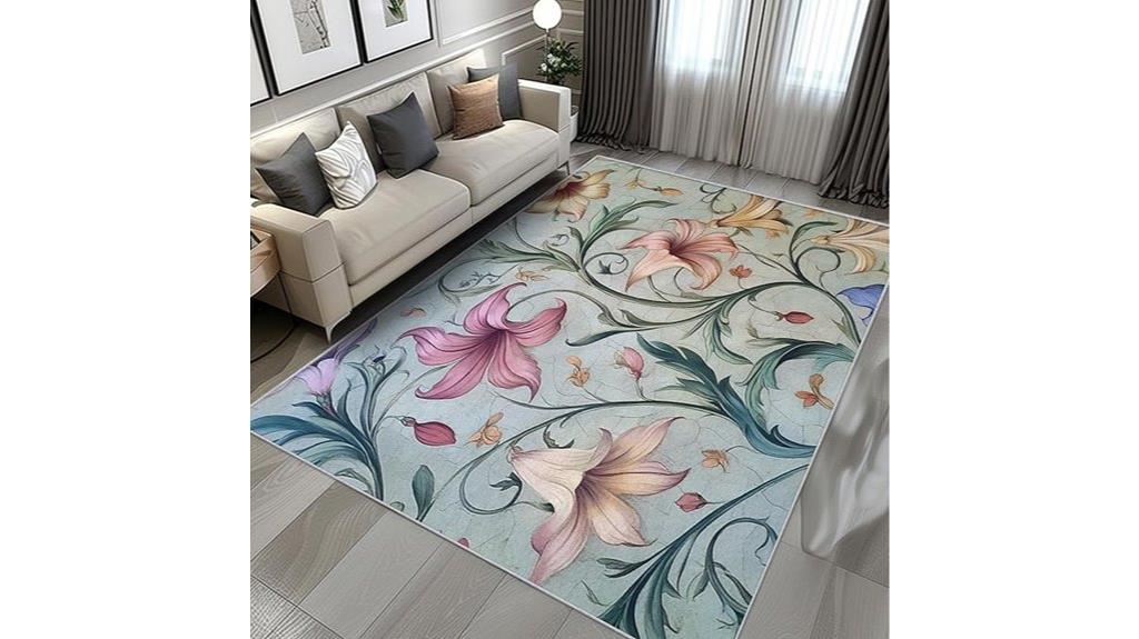 william morris floral bedroom rug