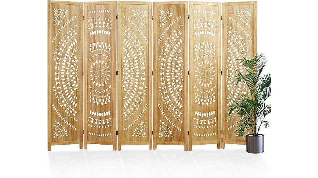 wood carved room divider