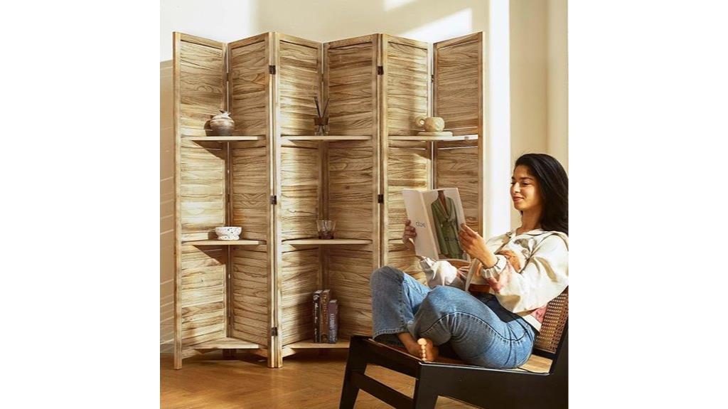wooden folding privacy divider