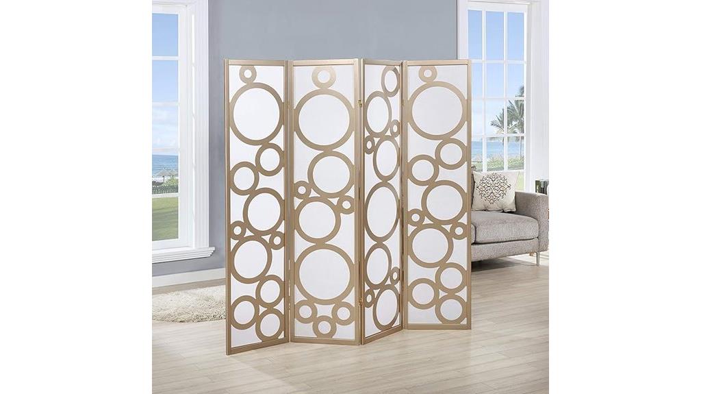 wooden four panel divider