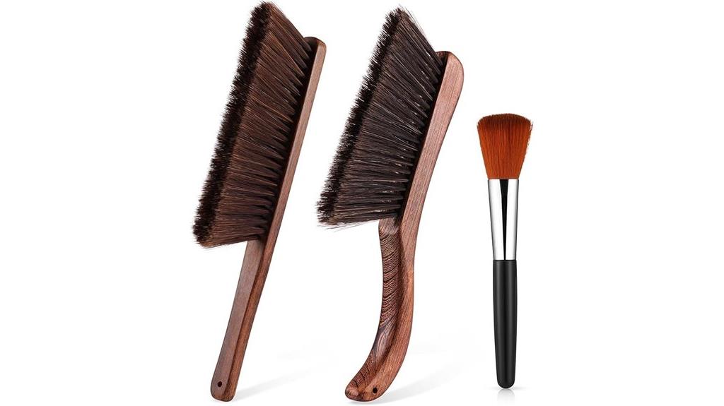 wooden hand broom set
