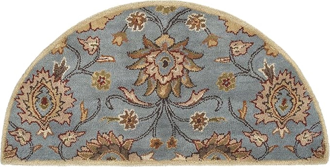 wool hearth rug half circle