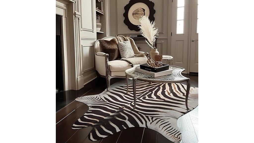 zebra faux cowhide rug