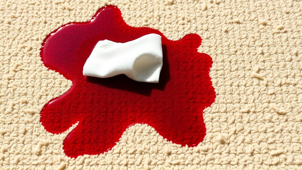 act quickly prevents stains