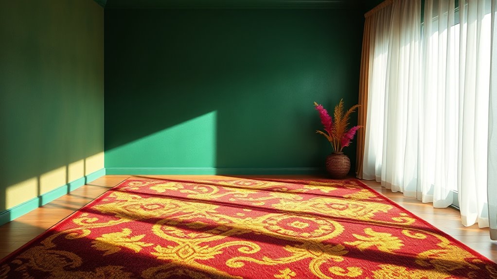 harmonized rug and wall colors