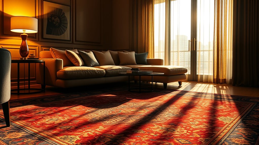 lighting enhances rug textures