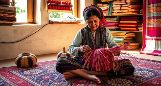 women s rug weaving roles