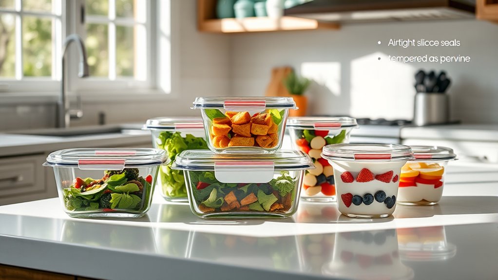 top glass food storage