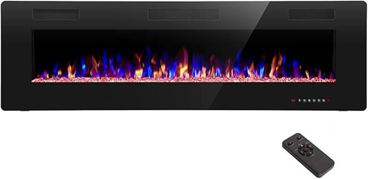 60 inch recessed electric fireplace