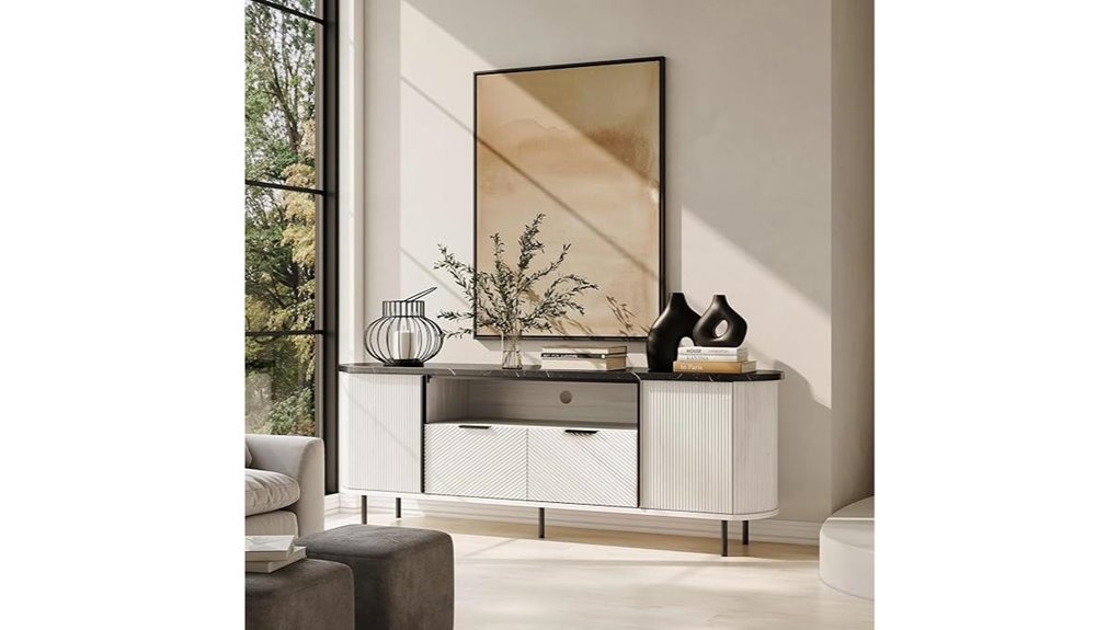 68 inch fluted tv stand