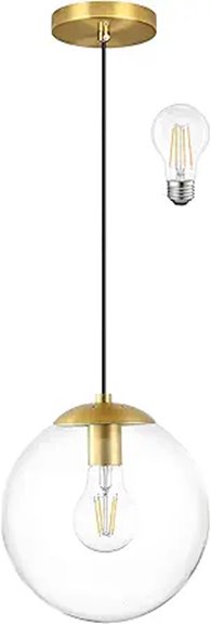 8 inch globe pendant light