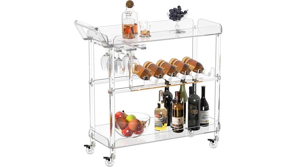 acrylic cart with lock