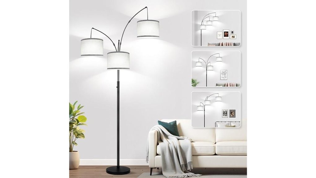 adjustable gray linen lamp