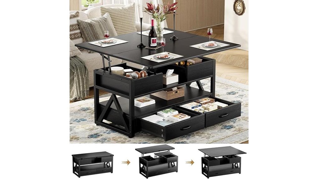 adjustable height storage table