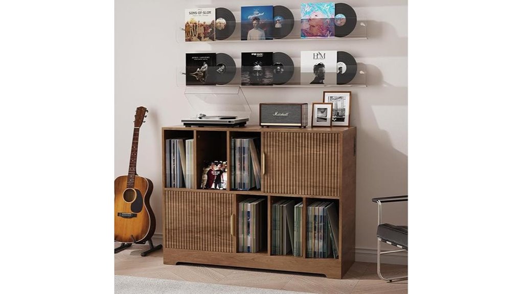 adjustable shelves record stand