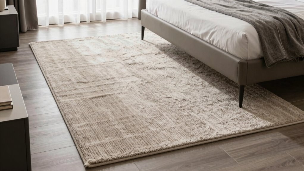 align rug with bed