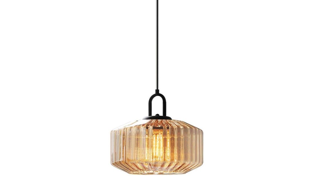 amber glass pendant light