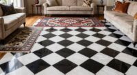 balancing checkerboard floor decor