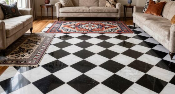 balancing checkerboard floor decor
