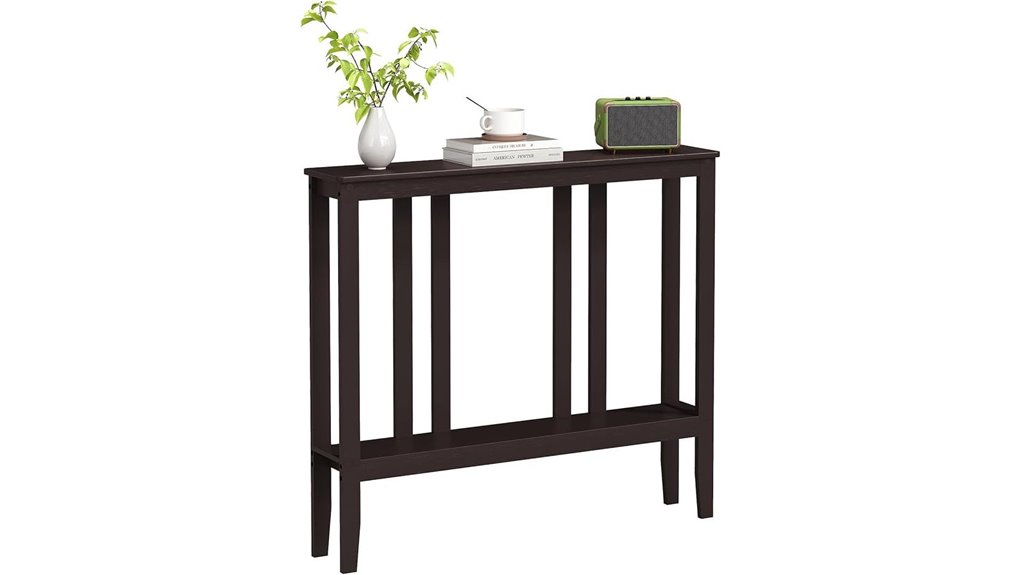 bamboo entryway console table