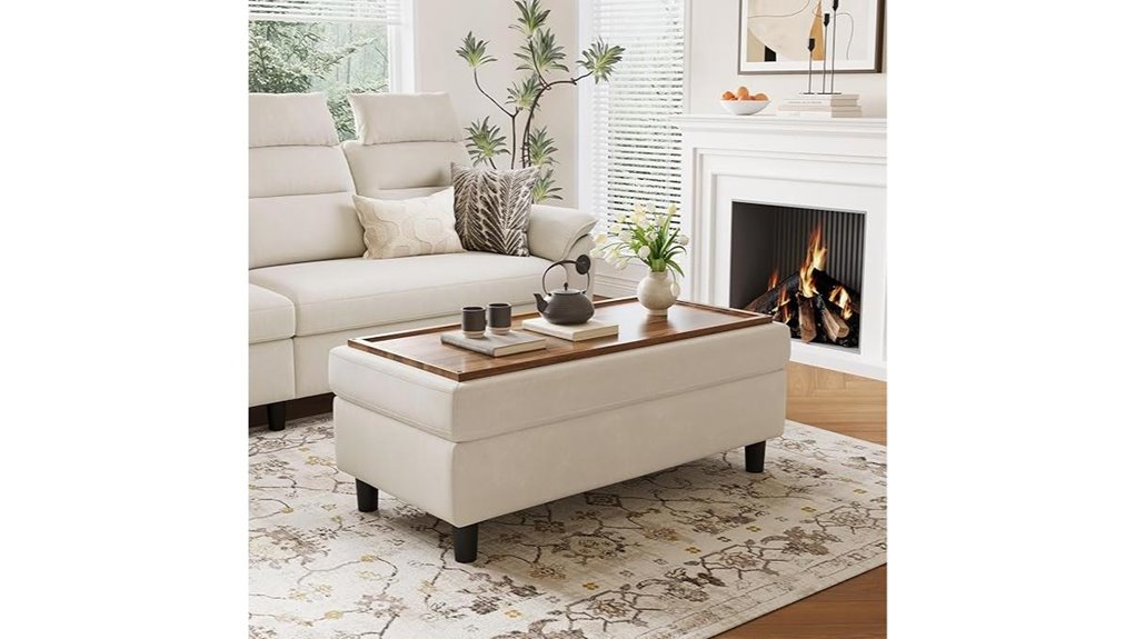 beige 46 inch ottoman