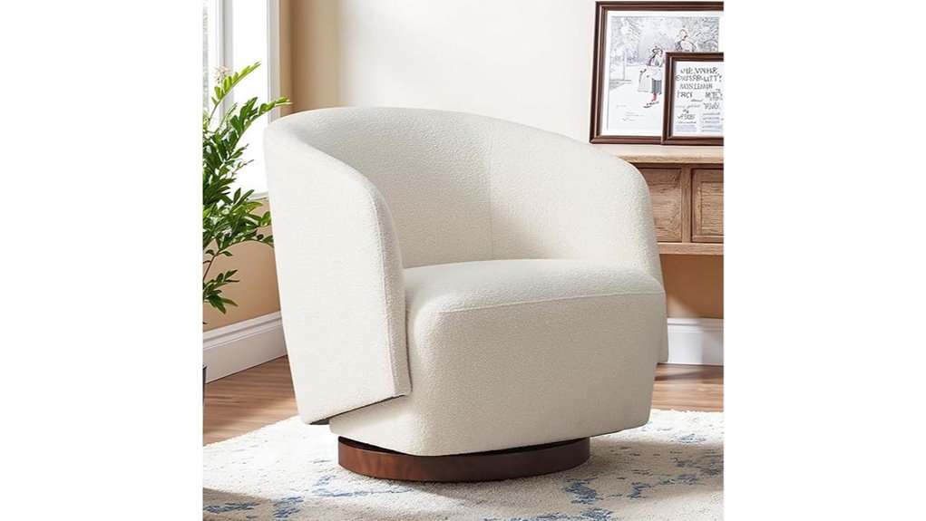 beige swivel accent chair