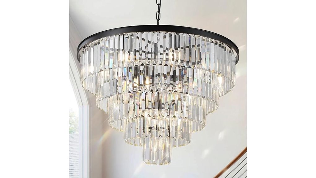 black 30 inch crystal chandelier