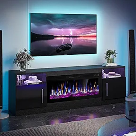 black 36 inch electric fireplace