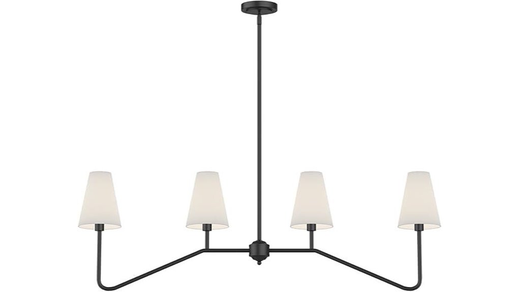 black 4 light kitchen chandelier