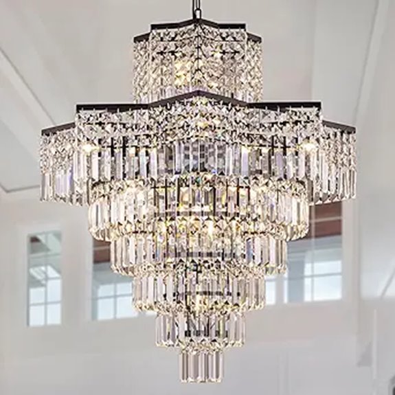 black crystal chandelier lights