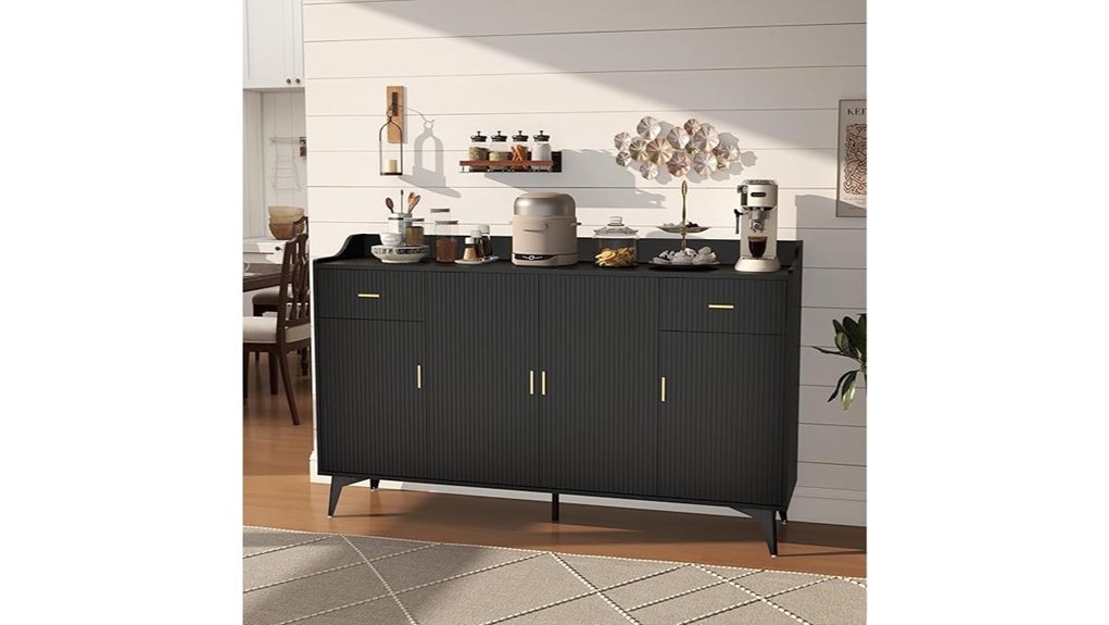 black fluted sideboard