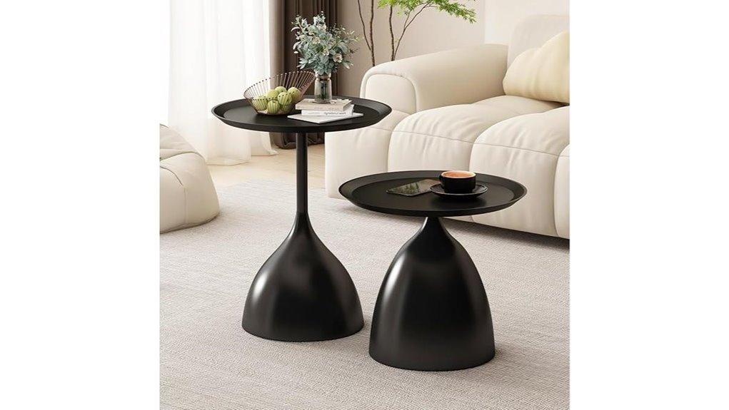 black nesting side tables