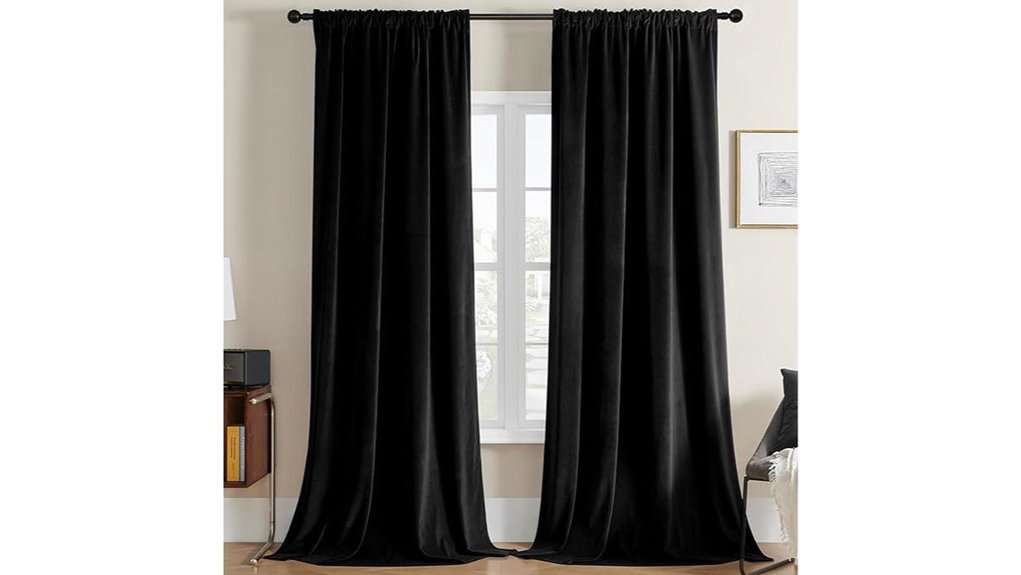 black velvet curtain length