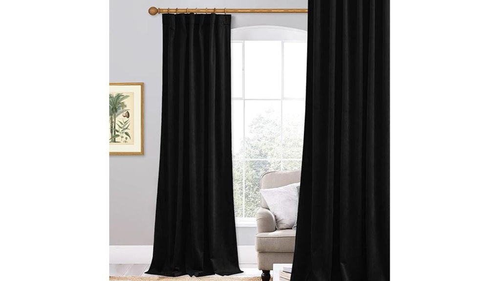 black velvet curtain panel
