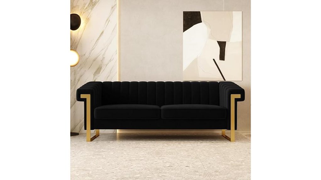 black velvet sofa elegance
