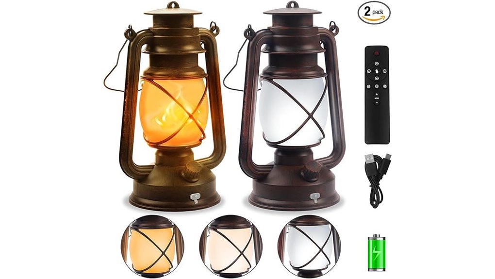 bronze vintage lanterns remote
