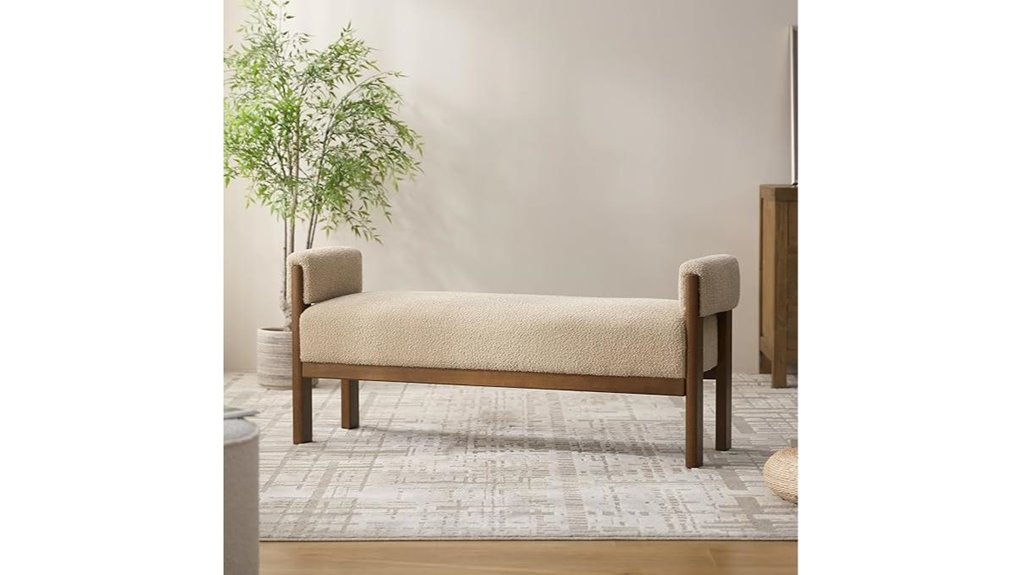 brown end of bed bench