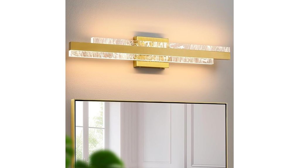 brushed gold vanity light