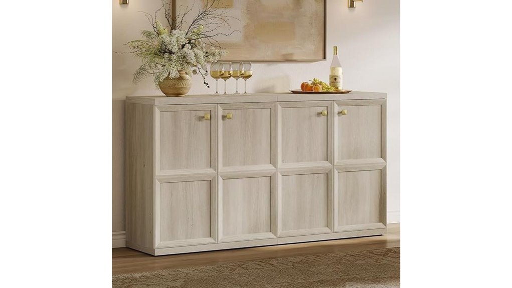 buffet cabinet with gold handles