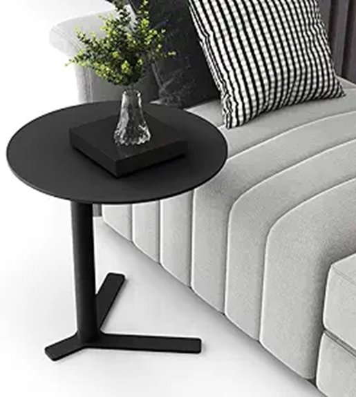 c shaped metal side table