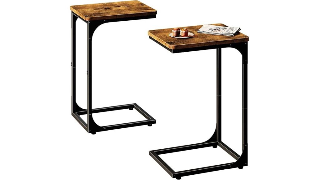 c shaped side tables